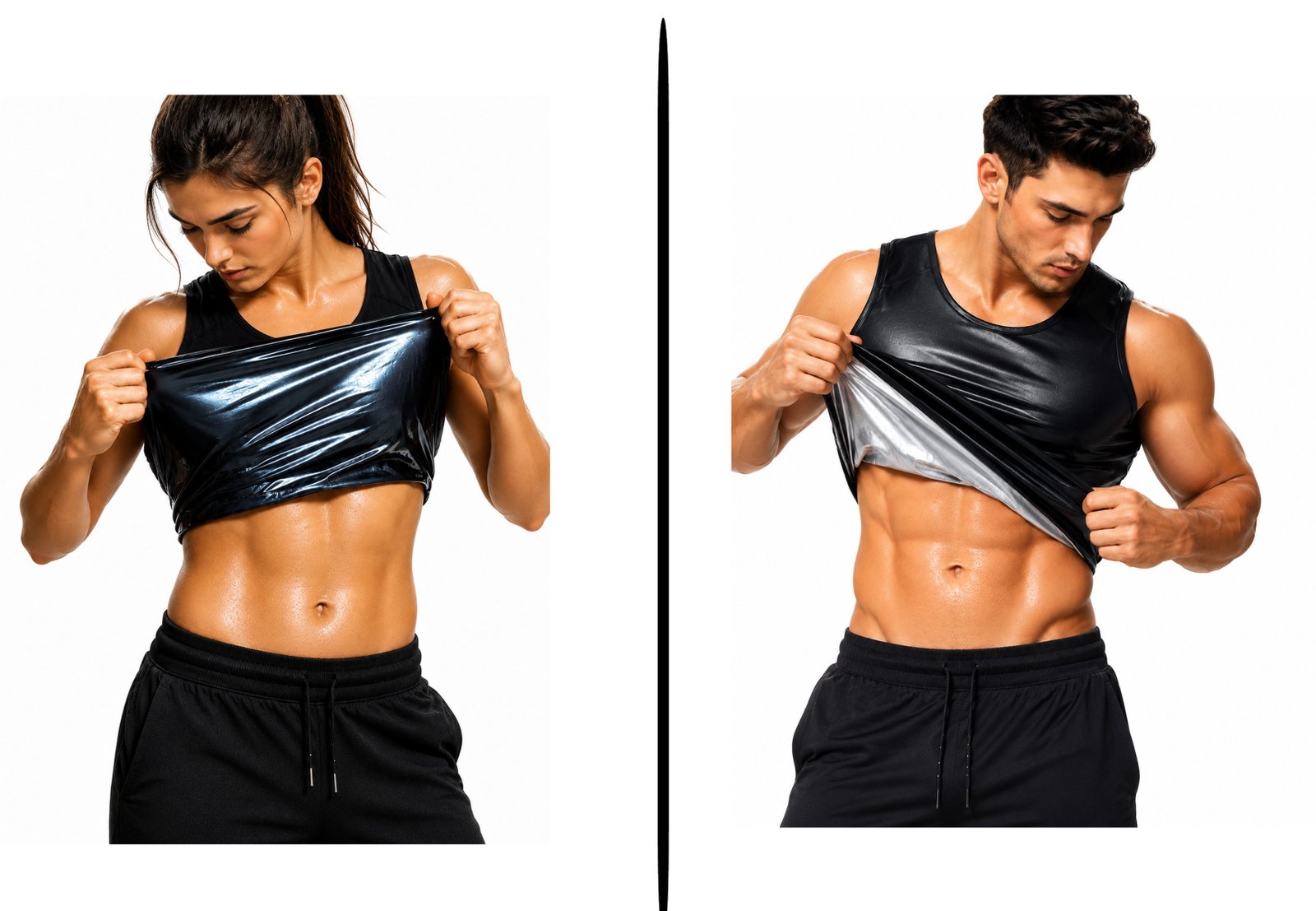 Air Wear Men's Shapewear Vest (Black & Blue)
